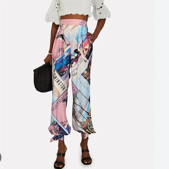 Zimmermann Multicolor Graphic Wide-Leg Pants - Picture 6 of 6